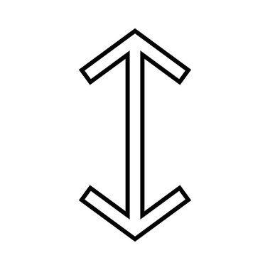 Yukarı Satır Siyah Simge