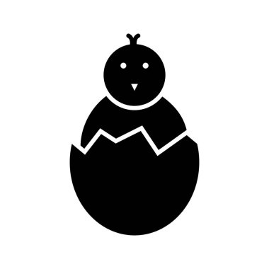 Yumurtalı Yumurta Glyph Siyah Simge