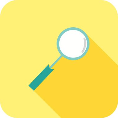 Büyüteç Düz Uzun Gölge Simgesi