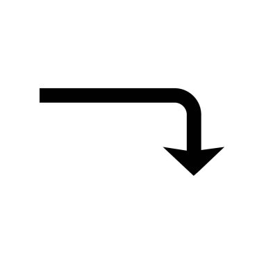 Aşağı Glyph Siyah Simge