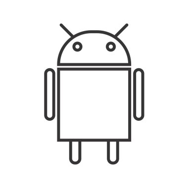 Andriod logo Hattı Siyah Simge