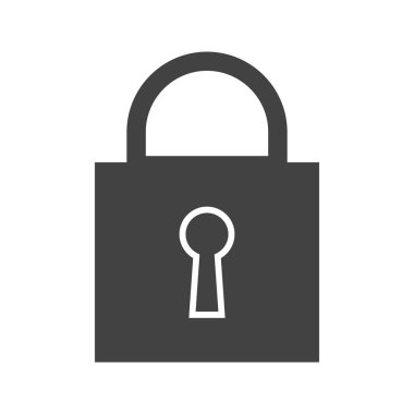 Kapalı asma kilit Glyph Siyah Simge