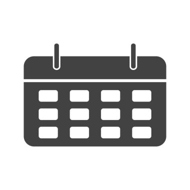 Takvim Glyph Siyah Simge