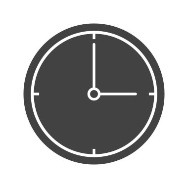 Saat glif siyah simgesi