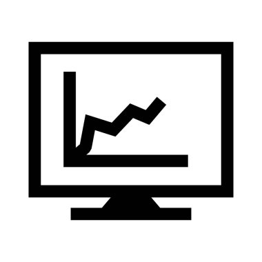 Ekrandaki Diyagram Glyph Siyah Simgesi