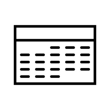 Takvim Satırı Siyah Simge