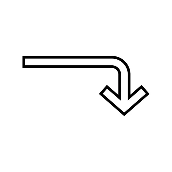 Svart ikon för nedåtlinje — Stock vektor