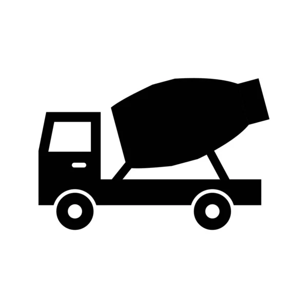 Cement Mixer Truck Glyph Black Icon