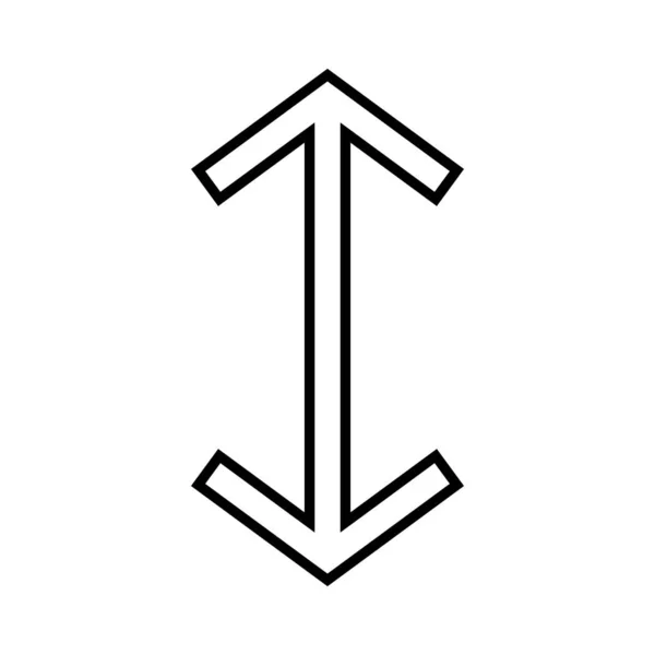 Up Down Line schwarzes Symbol — Stockvektor