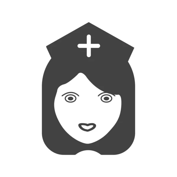 Чёрная икона медсестры Глиф — стоковый вектор