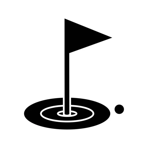 Golf Glyph Negro icono — Vector de stock