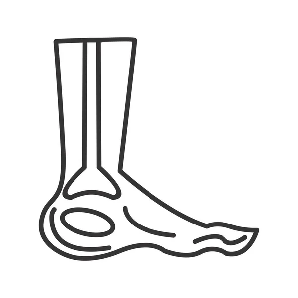 Foot X ray Line Black Icon — Stock Vector