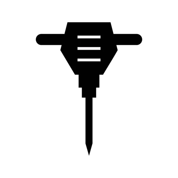 Jack Hammer glyph zwart pictogram — Stockvector