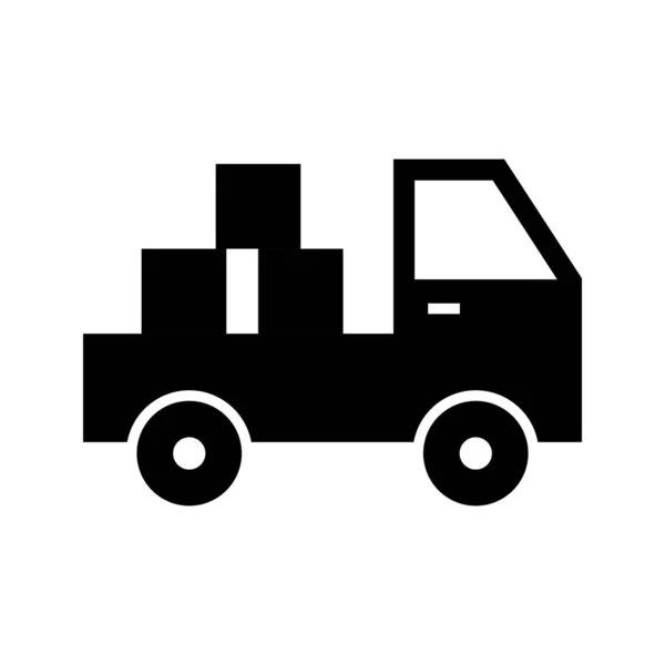 Camioneta Glyph Icono Negro — Archivo Imágenes Vectoriales