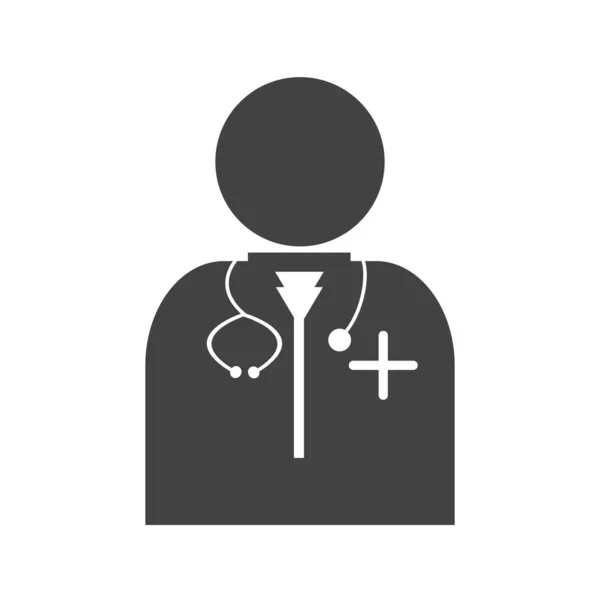 Docteur Glyphe Icône noire — Image vectorielle
