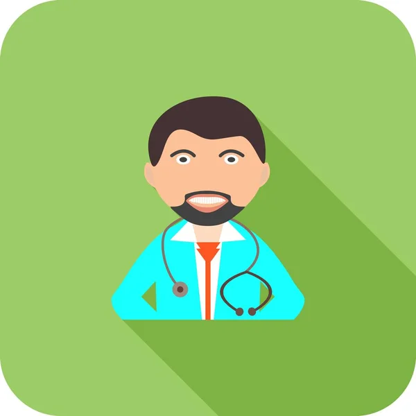 Doctor Flat Long Shadow Icon