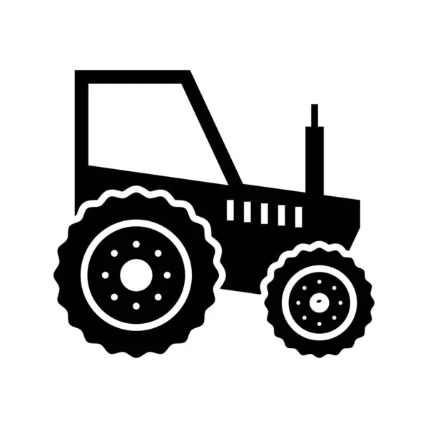 Tractor Glyph Negro icono — Vector de stock