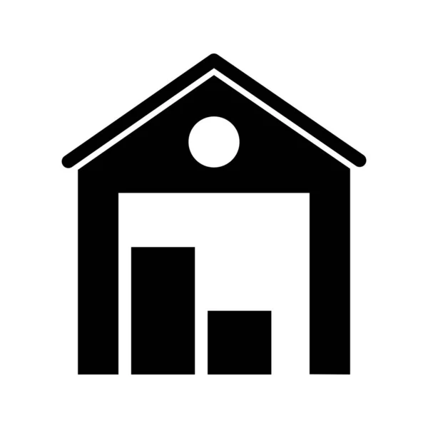 Warehouse Glyph Black Icon — Stock Vector