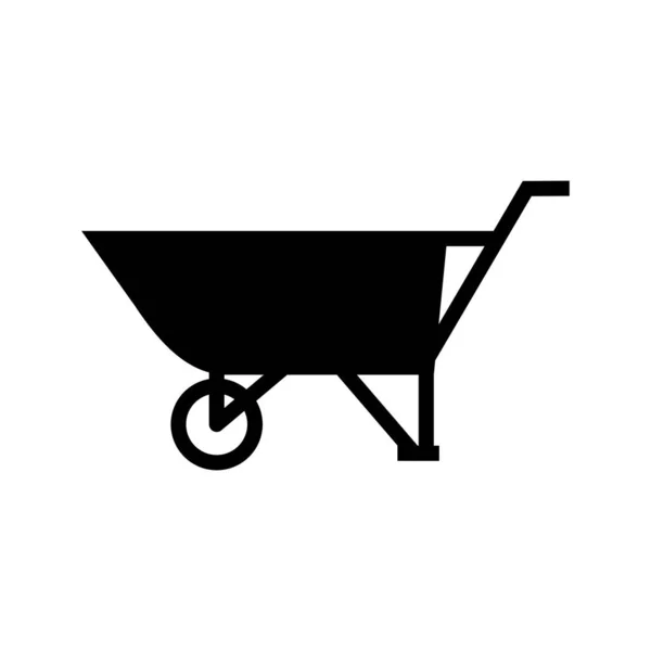 Brouette Glyphe Icône noire — Image vectorielle