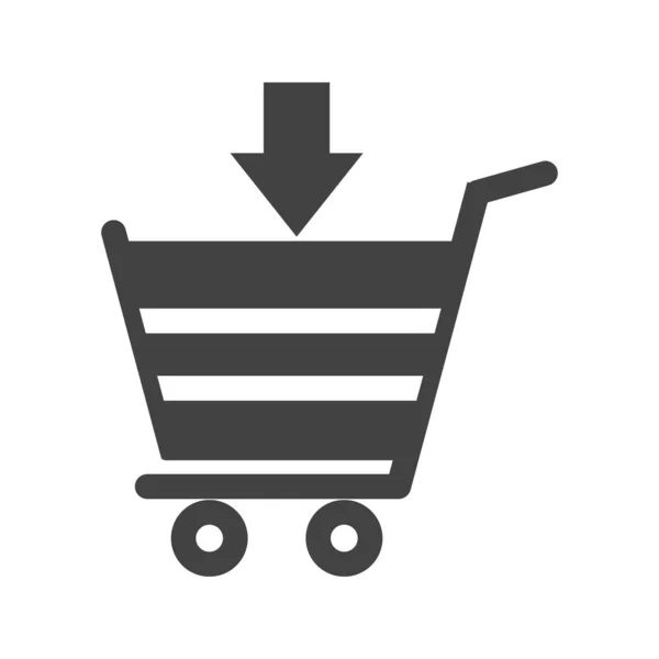 Shopping-Glyphe schwarzes Symbol — Stockvektor