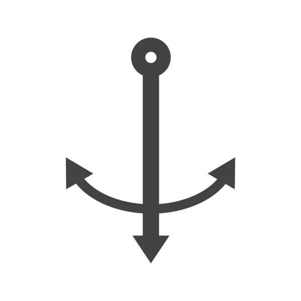 Anchor Glyph Black Icon — Stock Vector