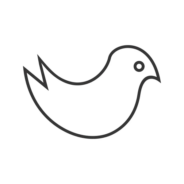 Cutie Vogel Linie schwarz Symbol — Stockvektor