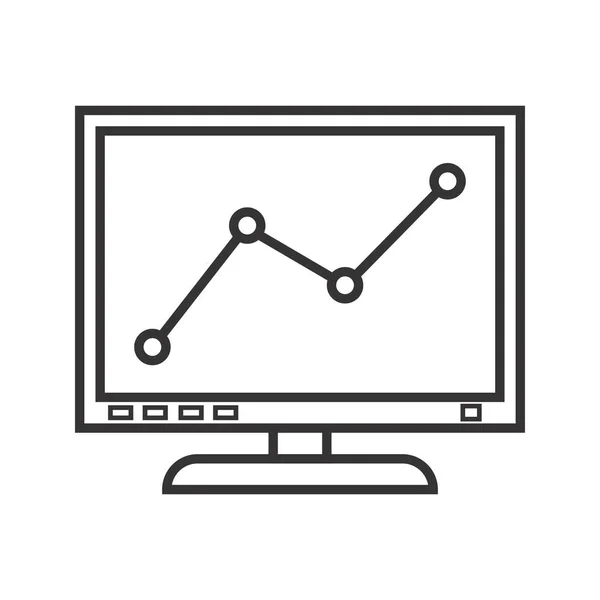 Grafieklijn scherm lijn zwart pictogram — Stockvector
