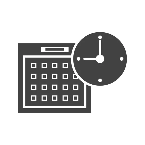 Planowanie czasowe symbol czarny ikona — Wektor stockowy