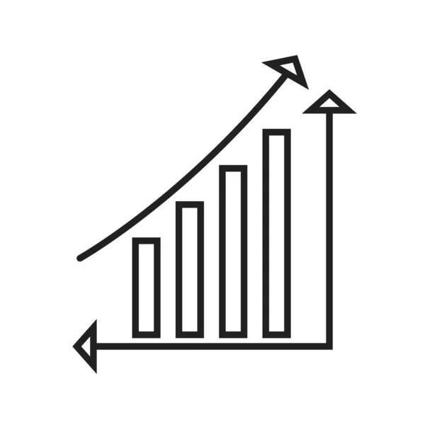 Barra ascendente Línea Negro Icono — Archivo Imágenes Vectoriales