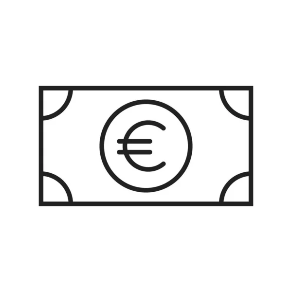 Euro-Linie schwarzes Symbol — Stockvektor