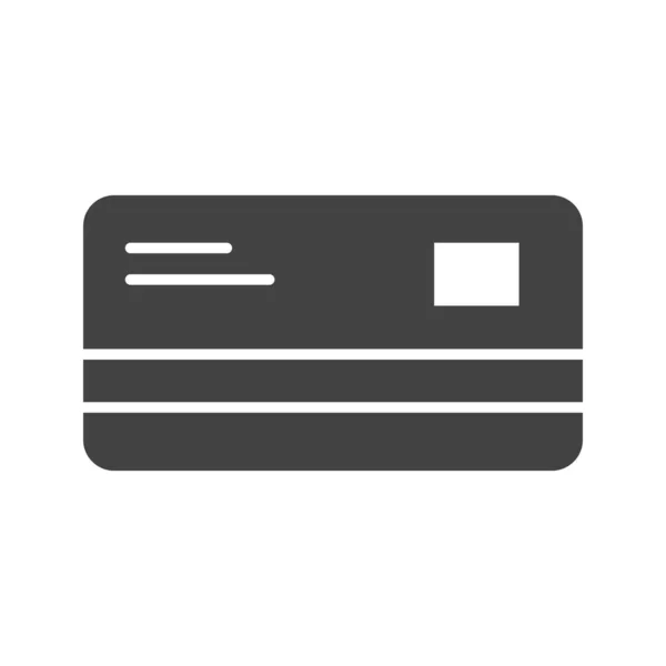 Πιστωτική κάρτα γλύφου μαύρο εικονίδιο — Διανυσματικό Αρχείο