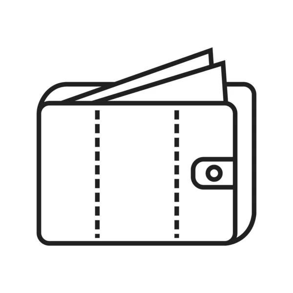 Argent dans le portefeuille Line Black Icon — Image vectorielle