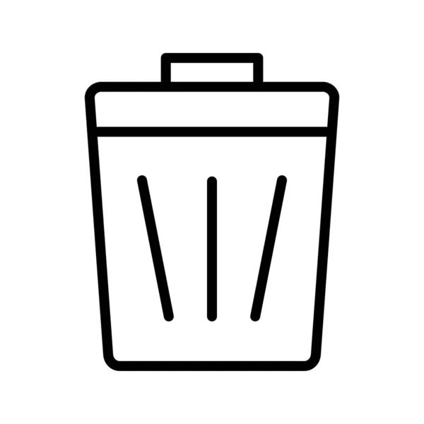 Trash Line schwarzes Symbol — Stockvektor