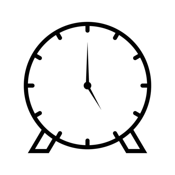 Clock Line Black Icon — Stock Vector