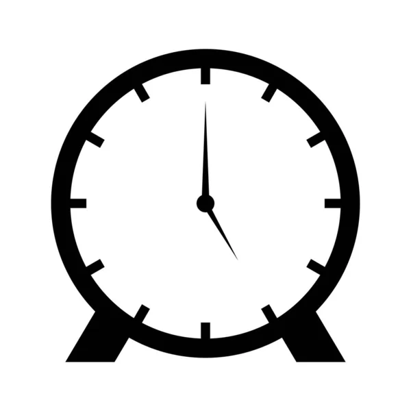 Reloj Glifo Negro Icono — Vector de stock