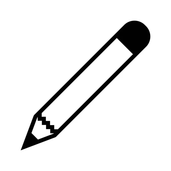 铅笔字形黑色图标 — 图库矢量图片