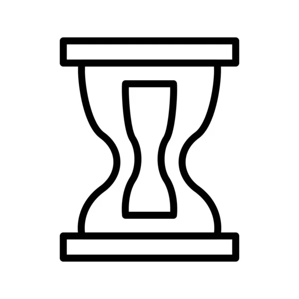 Reloj de arena Línea Icono Negro — Vector de stock