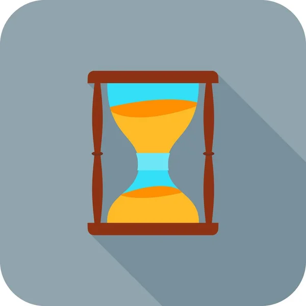 Reloj de arena plana sombra larga icono — Vector de stock