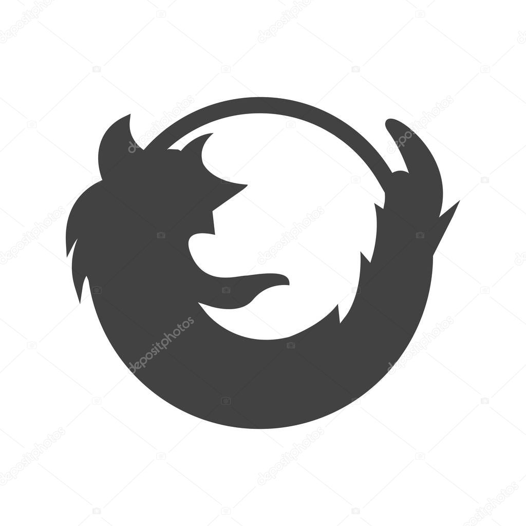 Firefox logo Glyph Black Icon
