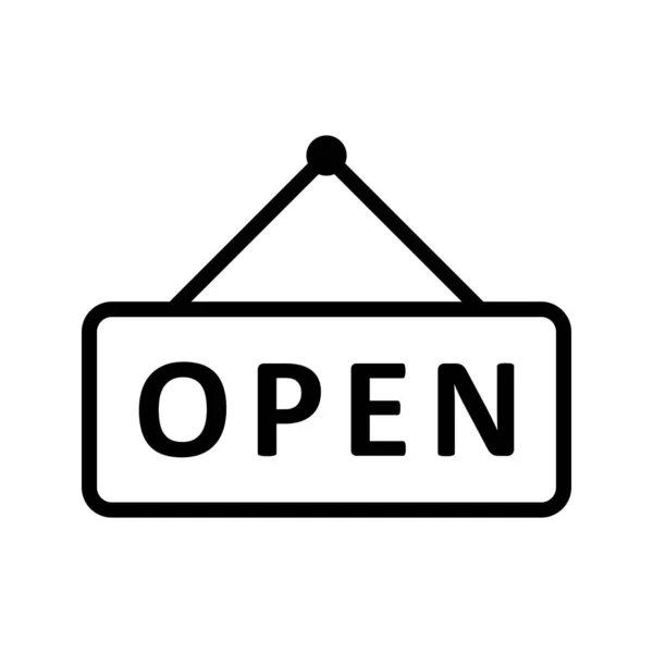 Icono de línea abierta Negro — Vector de stock