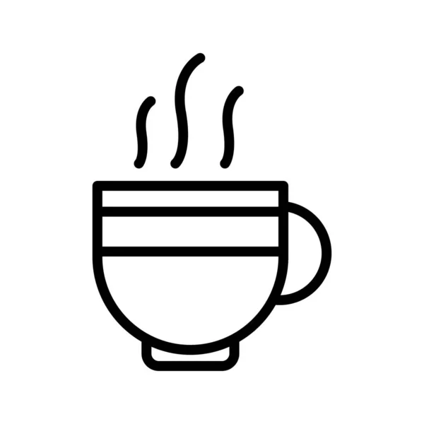Filiżanka herbaty linia czarna ikona — Wektor stockowy