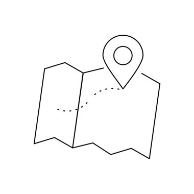 Konum Çizgisi Siyah Simgesi