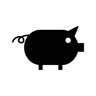 Piggy Glyph Siyah Simge