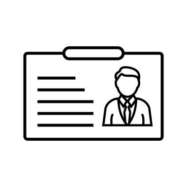 Kimlik kartı Satırı Siyah Simge