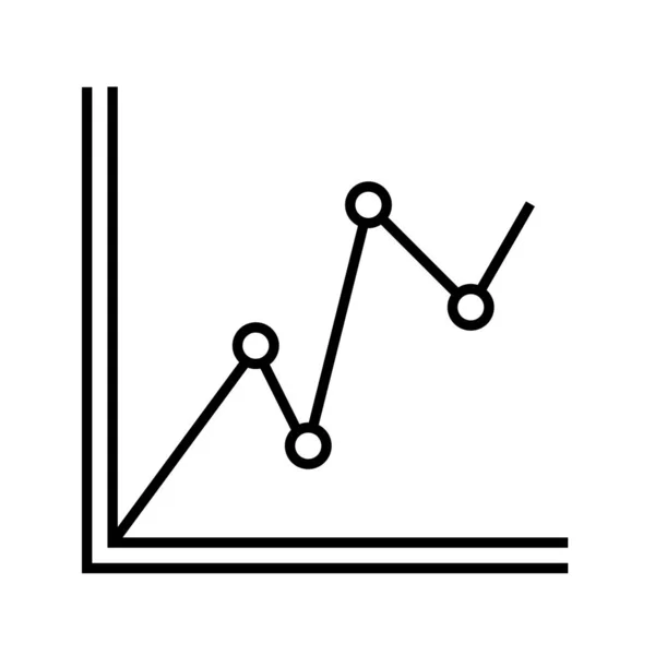 Statistisk graf linje svart ikon — Stock vektor