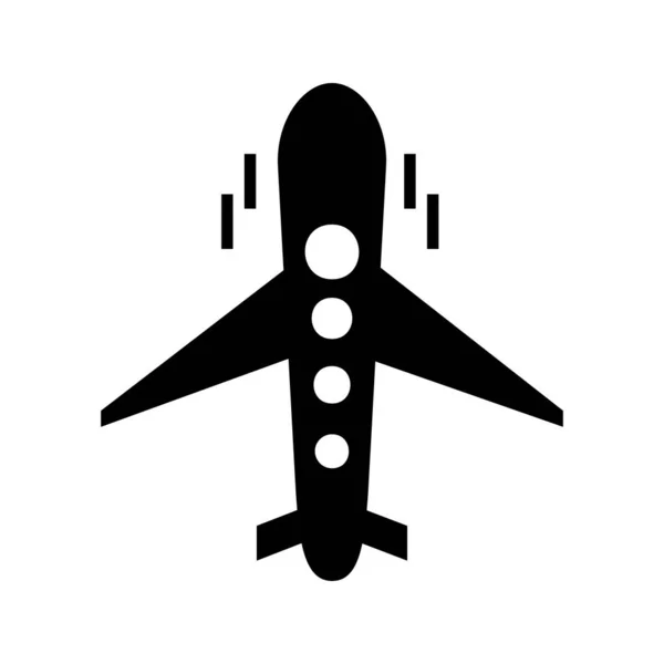 Flugzeug-Glyphe schwarzes Symbol — Stockvektor