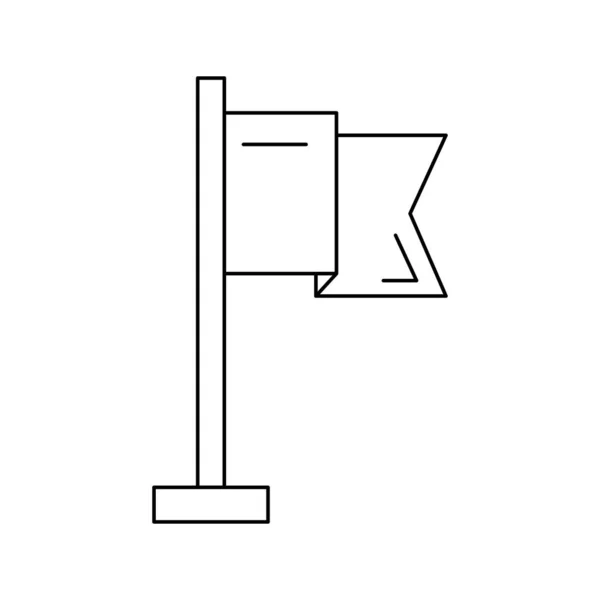 Flagg linje svart ikon — Stock vektor