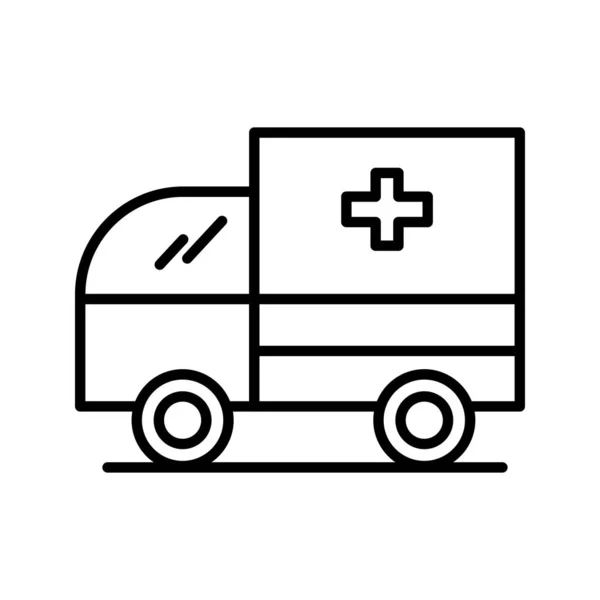 Linea di ambulanza Icona nera — Vettoriale Stock