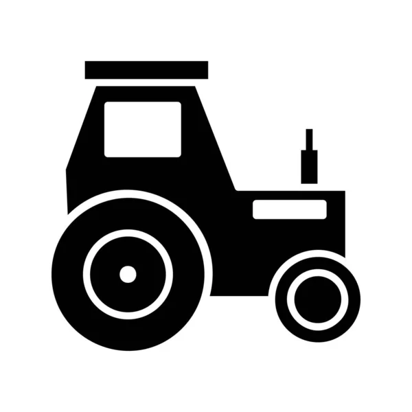 Traktorglyphe schwarzes Symbol — Stockvektor