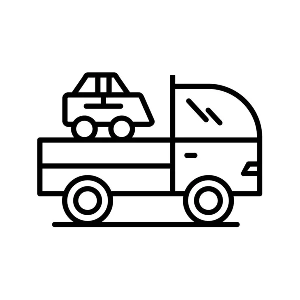 Línea de camiones Icono Negro — Vector de stock